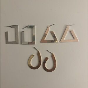 Geometric earrings (set of 3)